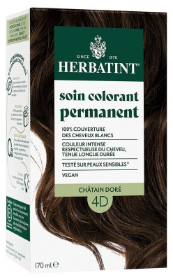 Herbatint Permanent Color Care 170 ml - Hair Colour: 4D Golden Brown Herbatint Permanent Color Care 170 ml - Hair Colour: 4D Golden Brown