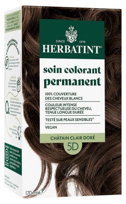 Herbatint Permanent Color Care 170 ml - Hair Colour: 5D Light Golden Brown Herbatint Permanent Color Care 170 ml - Hair Colour: 5D Light Golden Brown