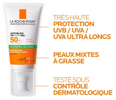 La Roche-Posay Anthelios UVmune 400 Gel-Crème Oil Control SPF50+ Sans Parfum 50 ml
