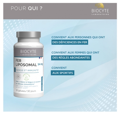 Biocyte Longevity Fer Liposomal 30 Gélules