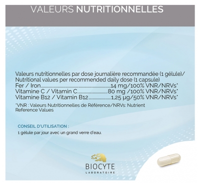 Biocyte Longevity Fer Liposomal 30 Gélules