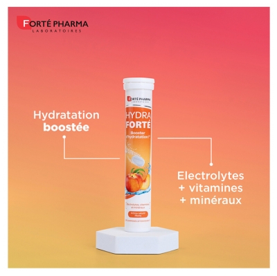 Forté Pharma Hydra Forté Booster d'Hydratation 24 Comprimés Effervescents - Goût : Pêche