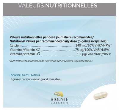 Biocyte Calcium Liposomal + Vitamines D3/K2 60 Gélules