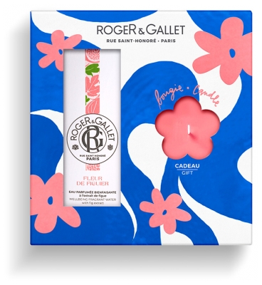 Roger & Gallet Fleur de Figuier Coffret Eau Parfumée Bienfaisante 100 ml + Bougie Parfumée 85 g Offerte
