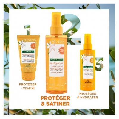 Klorane Polysianes Huile Sèche Solaire au Tamanu Bio et Monoï SPF30 200 ml