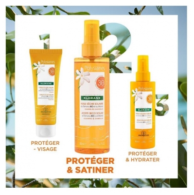 Klorane Polysianes Huile Sèche Solaire au Tamanu Bio et Monoï SPF30 200 ml