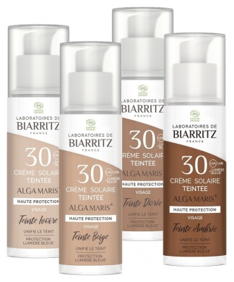 Laboratoires de Biarritz Alga Maris Organic Face Tinted Sunscreen SPF30 50ml - Colour: Golden