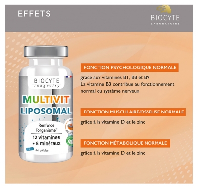 Biocyte Longevity Multivit Liposomal 60 Gélules