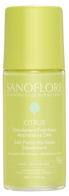 Sanoflore Déodorant Fraîcheur 24H Citrus Bio 50 ml Sanoflore Déodorant Fraîcheur 24H Citrus Bio 50 ml