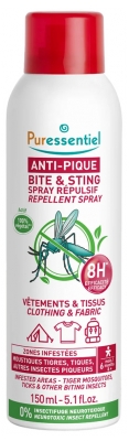 Puressentiel Bite & Sting Repellent Spray Clothing & Fabric 150 ml Puressentiel Bite & Sting Repellent Spray Clothing & Fabric 150 ml