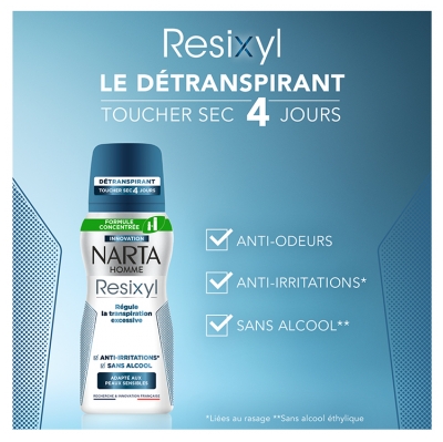 Narta Homme Résixyl Détranspirant 4 Jours Spray Compressé 100 ml