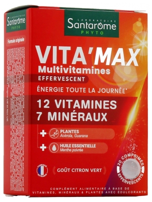 Santarome Vita'Max Multiwitaminy 20 Tabletek Musujących Santarome Vita'Max Multiwitaminy 20 Tabletek Musujących