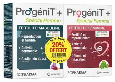 3C Pharma ProgéniT+ 60 Tablets for Men + 60 Tablets for Women 3C Pharma ProgéniT+ 60 Tablets for Men + 60 Tablets for Women