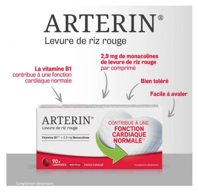 Arterin Levure de Riz Rouge 90 Comprimés