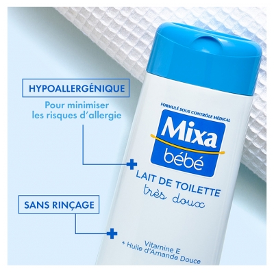 Mixa Bébé Lait de Toilette Très Doux Hypoallergénique 300 ml