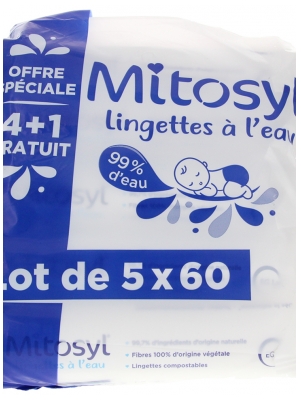 Mitosyl Water Wipes Pack of 4 x 60 Wipes + 60 Free Wipes Mitosyl Water Wipes Pack of 4 x 60 Wipes + 60 Free Wipes