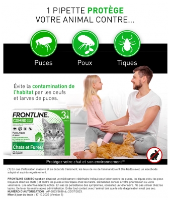 Frontline Combo Spot-On Cats and Ferrets 3 Pipettes