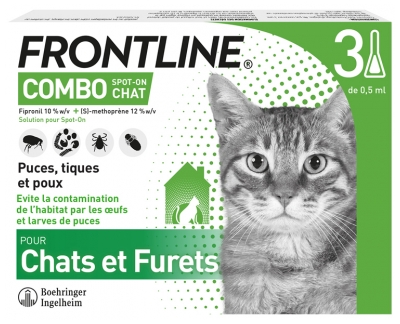 Frontline Combo Spot-On Cats and Ferrets 3 Pipettes