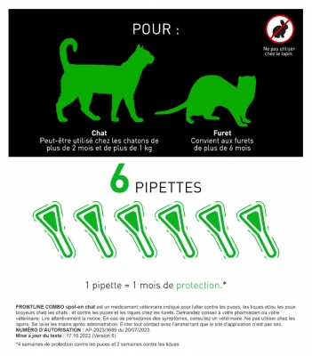 Frontline Combo Spot-On Cats and Ferrets 6 Pipettes