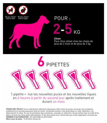 Frontline TRI-ACT Dogs 2-5kg 6 Pipettes