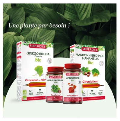 Superdiet Organic Circulation Quatuor 20 Phials