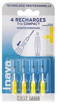 Inava Szczoteczki 4 Wkłady do Trio Compact - Rozmiar: ISO 1 mm