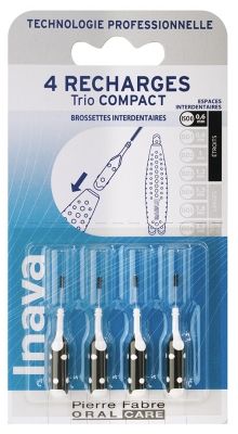Inava Szczoteczki 4 Wkłady do Trio Compact - Rozmiar: ISO 0,6 mm