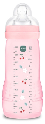 MAM Easy Active Feeding Bottle 2nd Age 330 ml 6 Months and + Very Fast Flow - Colour: Berry MAM Easy Active Feeding Bottle 2nd Age 330 ml 6 Months and + Very Fast Flow - Colour: Berry