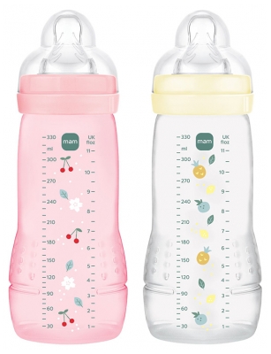 MAM Easy Active 2 Baby Bottles 2ème Âge 330 ml 6 Mois et + Débit Très Rapide MAM Easy Active 2 Baby Bottles 2ème Âge 330 ml 6 Mois et + Débit Très Rapide