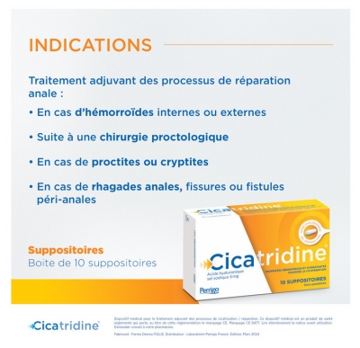 Cicatridine Acide Hyaluronique 10 Suppositoires