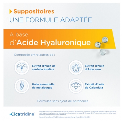 Cicatridine Acide Hyaluronique 10 Suppositoires