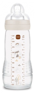MAM Easy Active Feeding Bottle 2nd Age 330 ml 6 Months and + Very Fast Flow - Colour: Sand MAM Easy Active Feeding Bottle 2nd Age 330 ml 6 Months and + Very Fast Flow - Colour: Sand