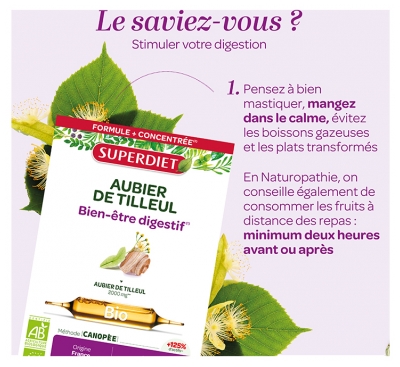 Superdiet Aubier de Tilleul Bien-Être Digestif Bio 20 Ampoules
