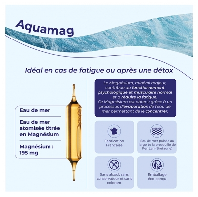 Oligocean Aqua Mag Plasma Marin Hypertonique + Magnésium Marin 20 Ampoules
