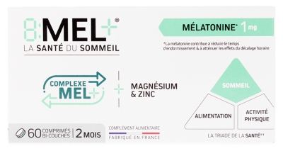8Mel+ Melatonina 1 mg 60 Tabletek Dwuwarstwowych 8Mel+ Melatonina 1 mg 60 Tabletek Dwuwarstwowych