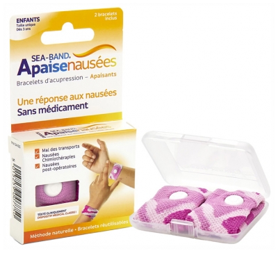 Sea Band Kids Pair Apaisenausées Pair of Acupressure Bracelets - Colour: Pink Sea Band Kids Pair Apaisenausées Pair of Acupressure Bracelets - Colour: Pink