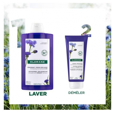 Klorane Shampoing Déjaunissant Cheveux Gris et Blonds 400 ml