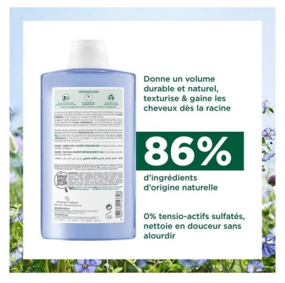 Klorane Volume - Cheveux Fins Shampoing au Lin Bio 400 ml