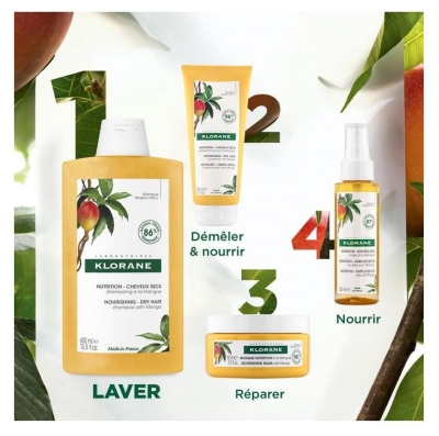 Klorane Nutrition - Cheveux Secs Shampoing à la Mangue 400 ml