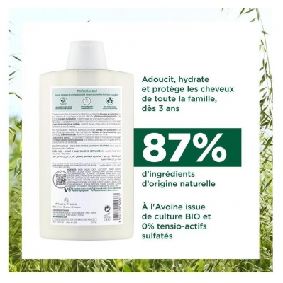 Klorane Extra-Doux - Tous Types de Cheveux Shampoing à l'Avoine 400 ml