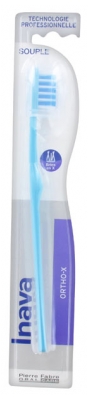 Inava Ortho-X Brosse à Dents Souple 20/100 - Couleur : Bleu Inava Ortho-X Brosse à Dents Souple 20/100 - Couleur : Bleu
