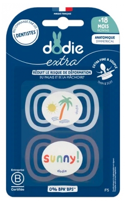 Dodie Extra 2 Soothers Anatomiques Symmetrical + 18 Months F5 Dodie Extra 2 Soothers Anatomiques Symmetrical + 18 Months F5