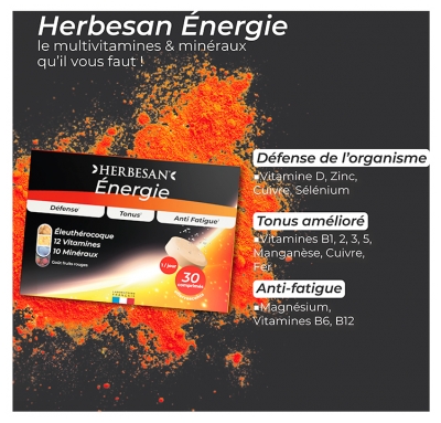 Herbesan Énergie 30 Comprimés Effervescents
