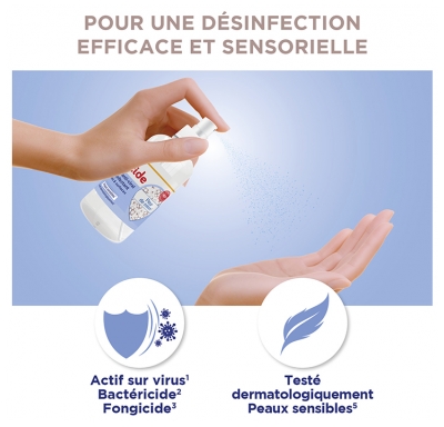 Baccide Spray Anti-Viral Désinfactant Mains et Surfaces Fleur de Coton 100 ml