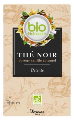 Vitavea Thé Noir Détente Saveur Vanille Caramel Bio 20 Sachets Vitavea Thé Noir Détente Saveur Vanille Caramel Bio 20 Sachets