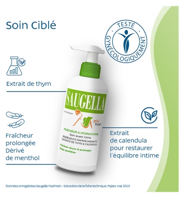 Saugella You Fresh Fraîcheur & Hydratation Soin Lavant Intime 200 ml