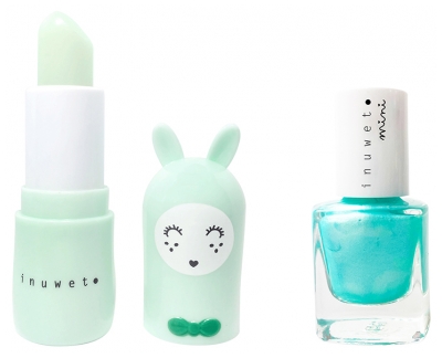Inuwet Zestaw Balsam do ust 3,5 g + Lakier do Paznokci o Zapachu Wody Jabłkowej 5 ml