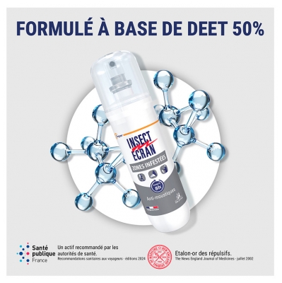 Insect Ecran Anti-Moustiques Spray Répulsif Peau Zones Infestées 100 ml