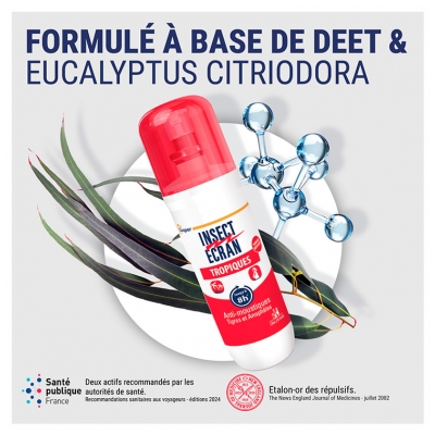 Insect Ecran Anti-Moustiques Spray Répulsif Peau Spécial Tropiques Lot de 2 x 75 ml