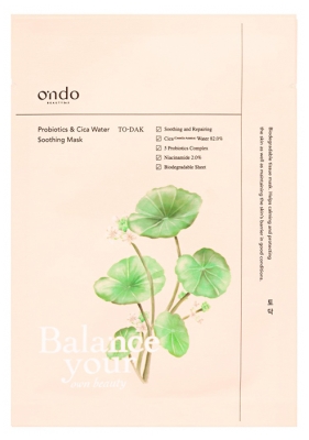 Ondo Beauty 36.5 Probiotics & Cica Water Soothing Mask 25 g